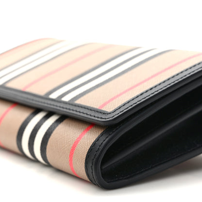 Burberry E-Canvas Icon Stripe Hannah Wallet With Detachable Strap Archive Beige Black 8 of 8