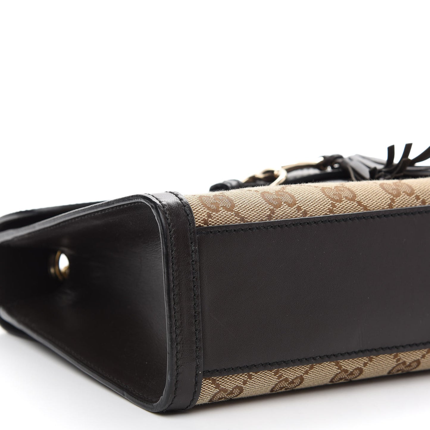 Monogram Margaux Calfskin Medium Emily Chain Shoulder Bag Beige Ebony Cocoa