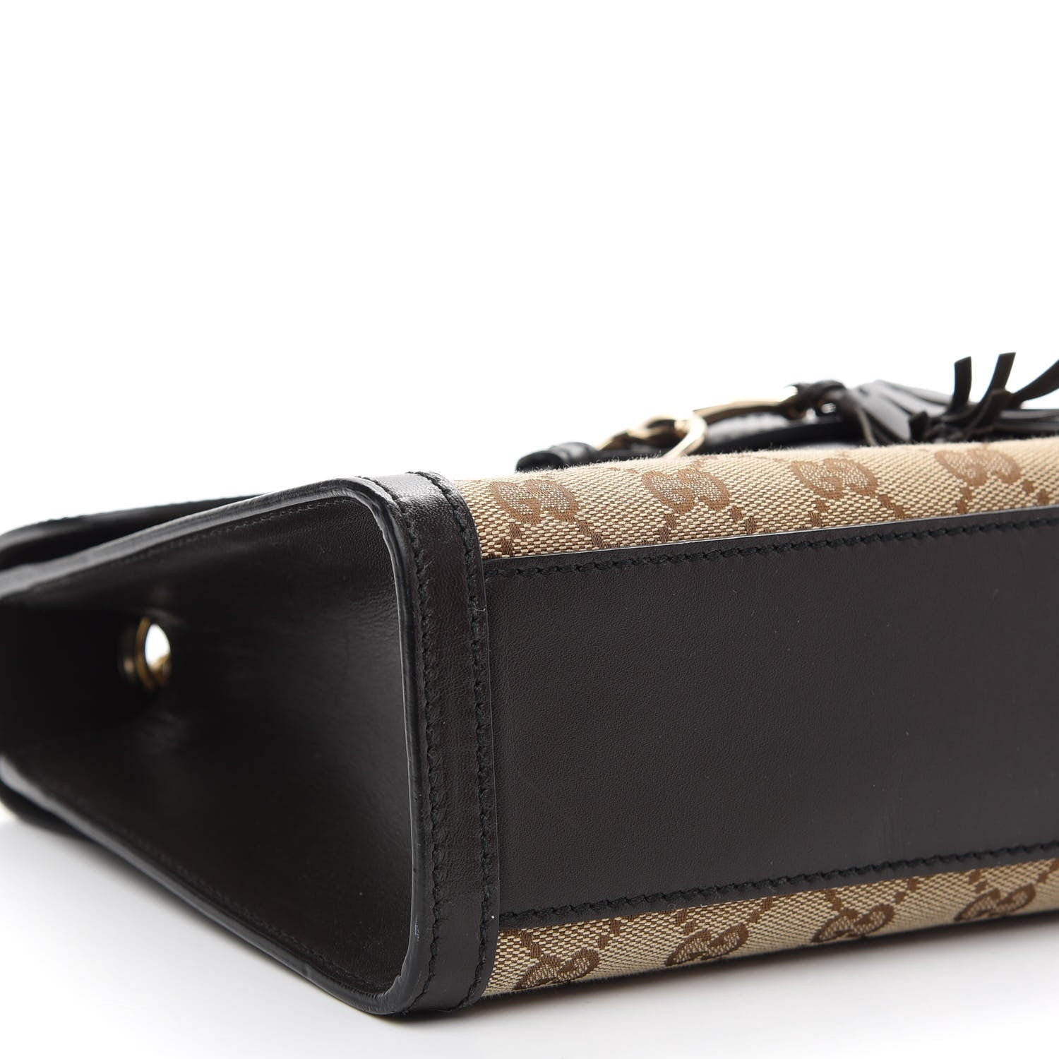 Gucci Monogram Margaux Calfskin Medium Emily Chain Shoulder Bag Beige Ebony Cocoa 8 of 9