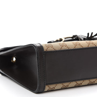 Gucci Monogram Margaux Calfskin Medium Emily Chain Shoulder Bag Beige Ebony Cocoa 8 of 9