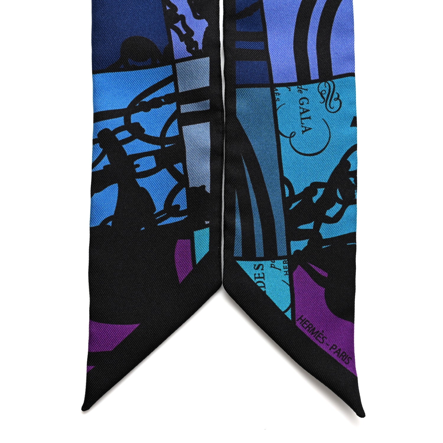 Hermes Silk Brides de Gala En Desordre Twilly Blue Purple Multicolor 2 of 4