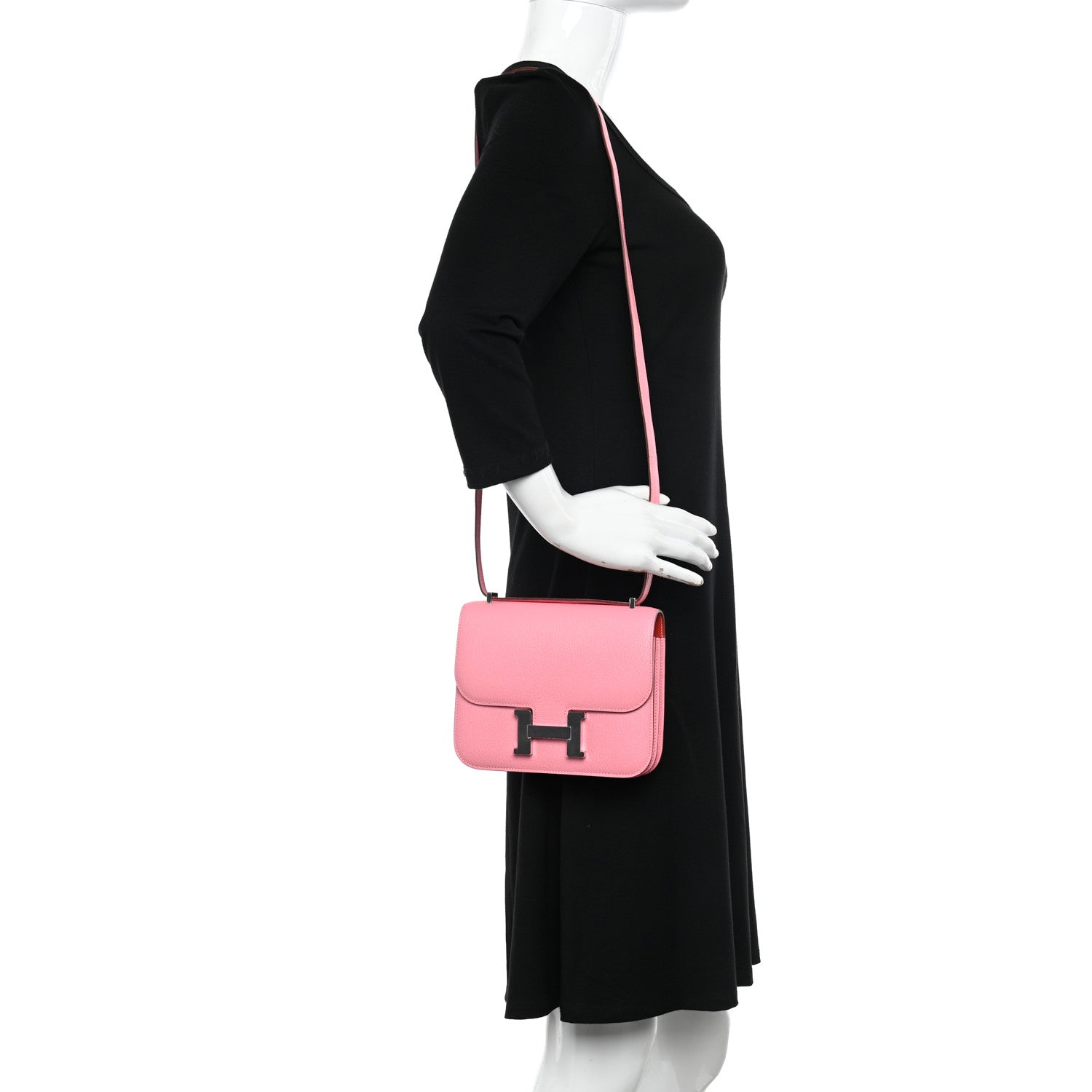 Hermes Chevre Mysore Verso Constance 18 Rose Confetti Sanguine 2 of 11