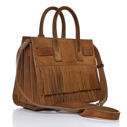 Saint Laurent Suede Fringe Nano Sac De Jour Light Ocre 3 of 11