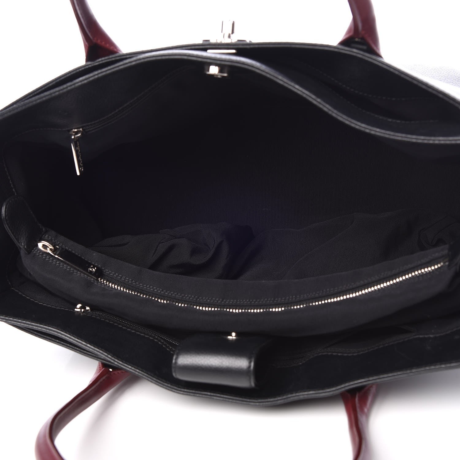 Chanel Calfskin Cerf Executive Shopper Tote Burgundy Black 5 of 16