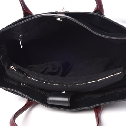 Chanel Calfskin Cerf Executive Shopper Tote Burgundy Black 5 of 16