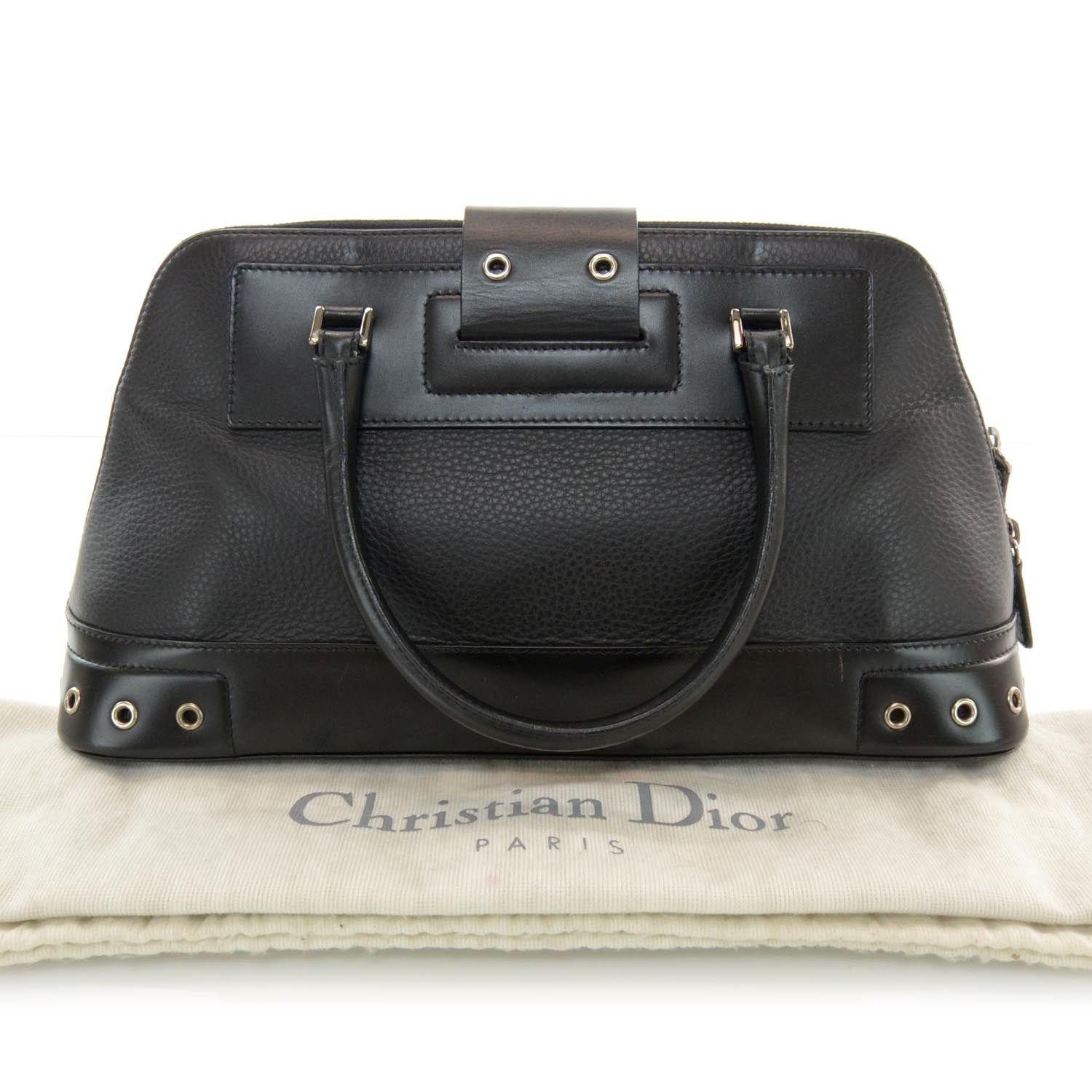 Christian Dior Leather Street Chic Handbag Black 3 of 7
