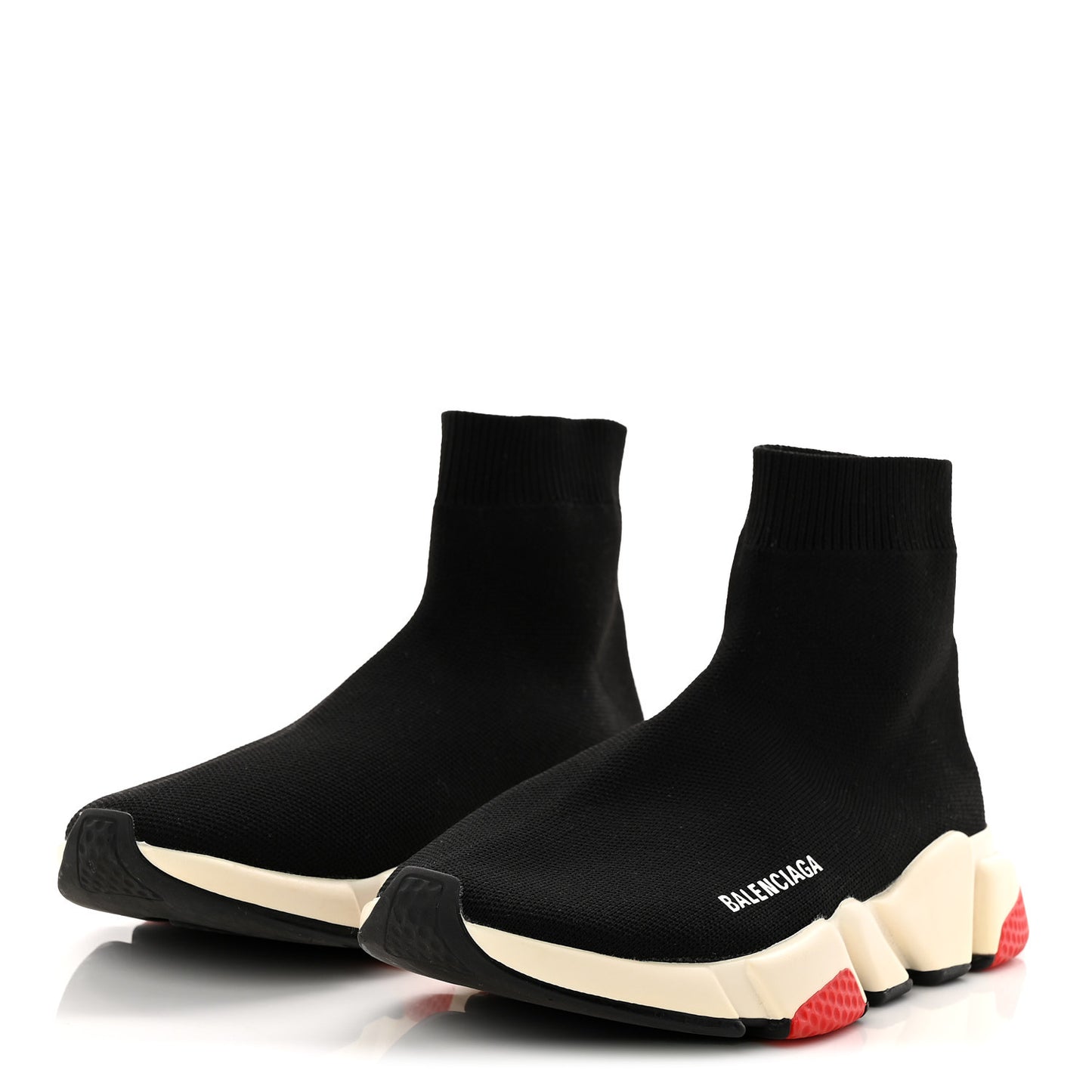 Neoprene Knit Womens Speed Sneakers 38 Black White Red
