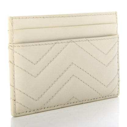 Gucci Calfskin Matelasse GG Marmont Card Holder White 3 of 7