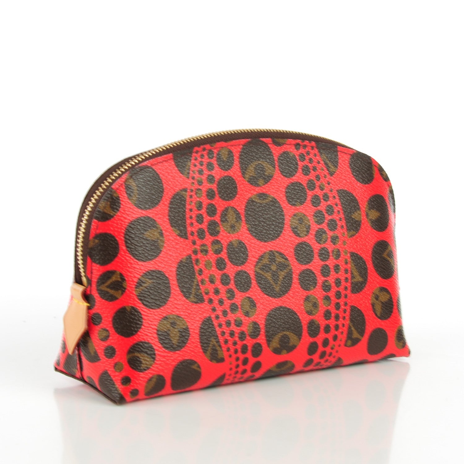 Louis Vuitton Monogram Kusama Pumpkin Dots Cosmetic Pouch Red 3 of 6