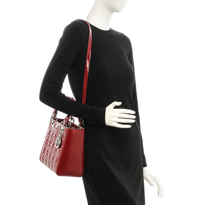 Christian Dior Patent Cannage Medium Lady Dior Red 2 of 6