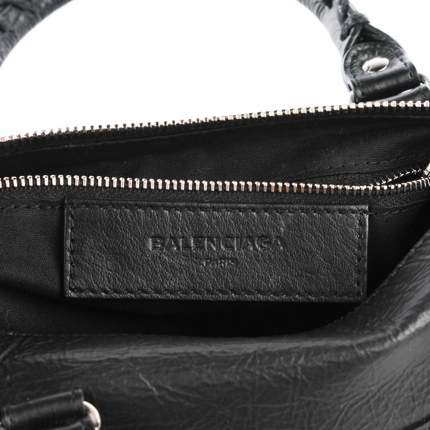 Matte Goatskin Rubber Covered Classic Hardware Mini Twiggy Black
