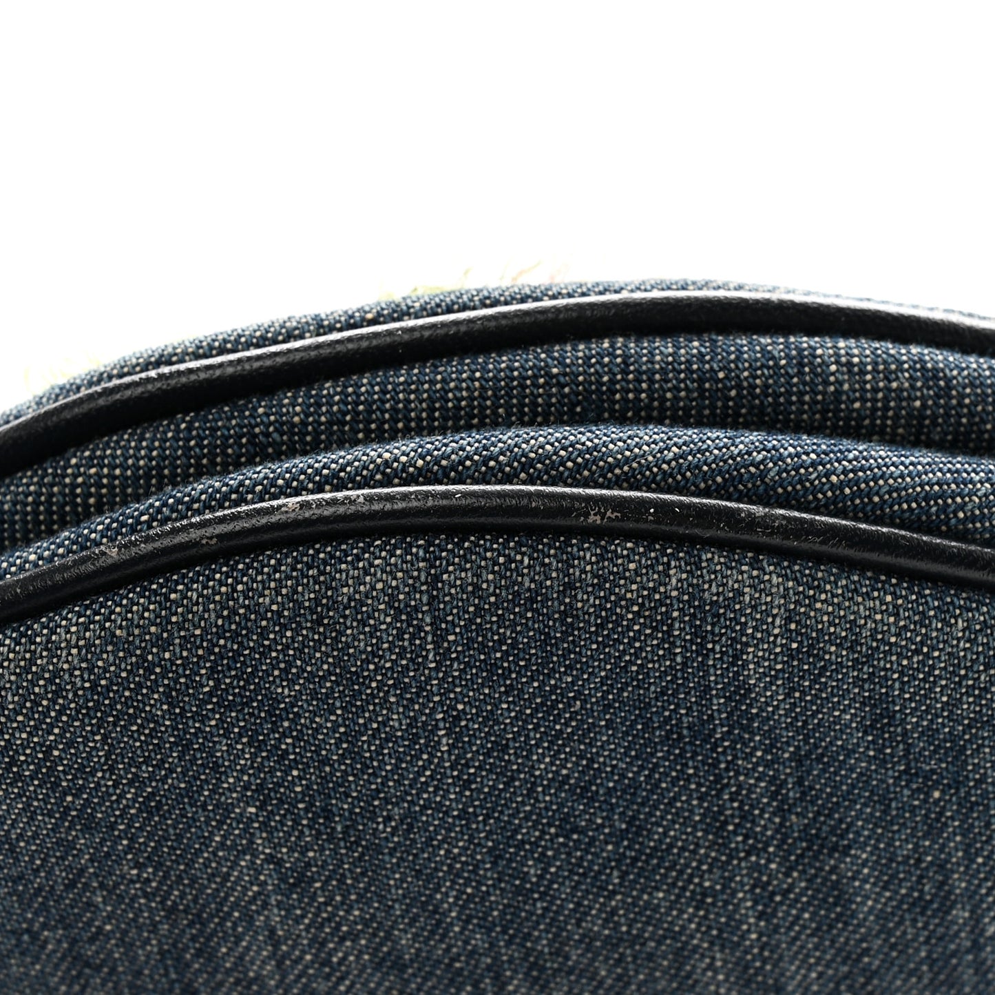 Denim Crystal Floral Embroidered Saddle Bag Multicolor