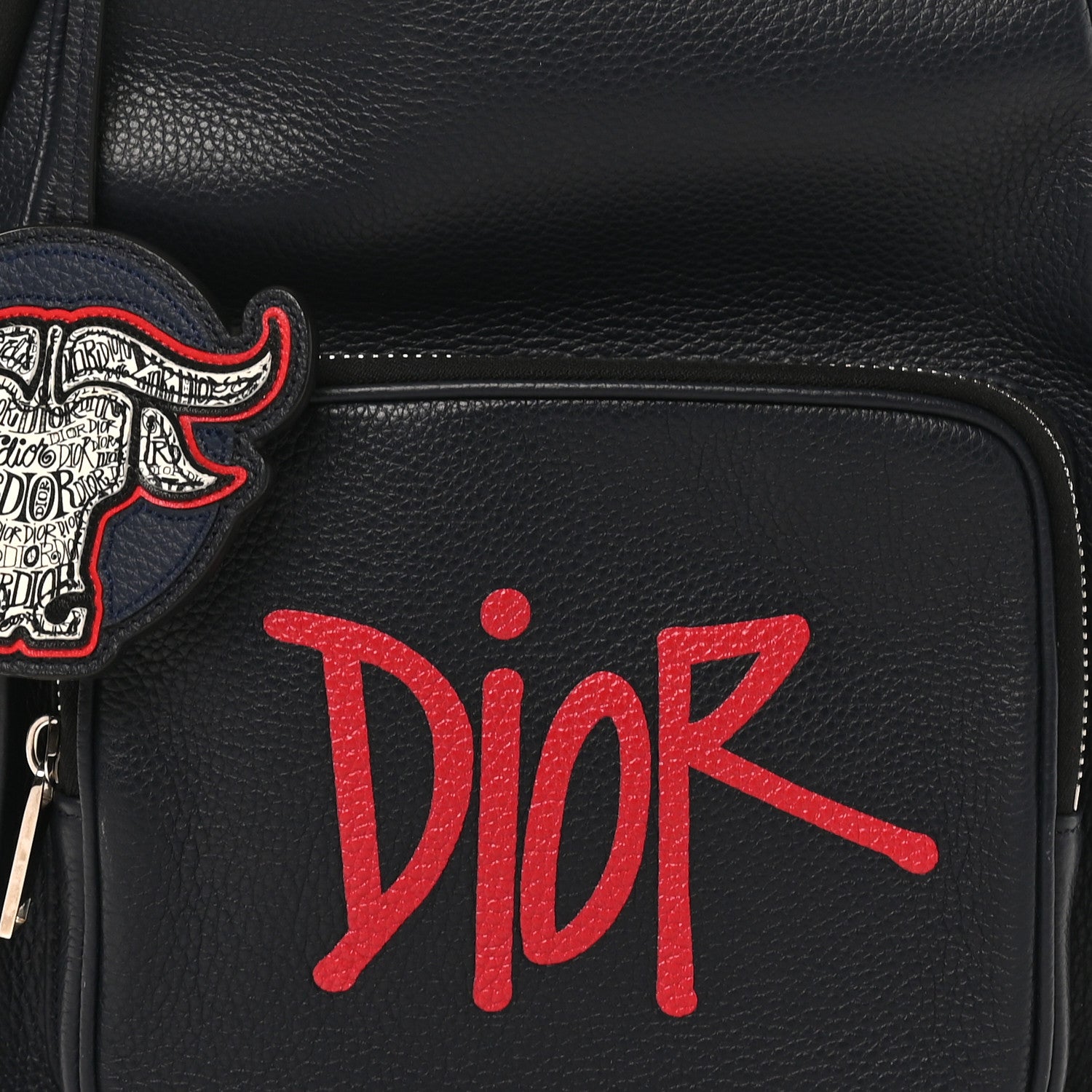 Christian Dior X SHAWN STUSSY Grained Calfskin Ox Head Crossbody