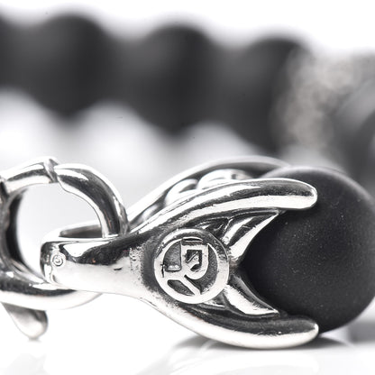 David Yurman Sterling Silver Black Diamond Onyx 8mm Spiritual Beads Bracelet 4 of 4