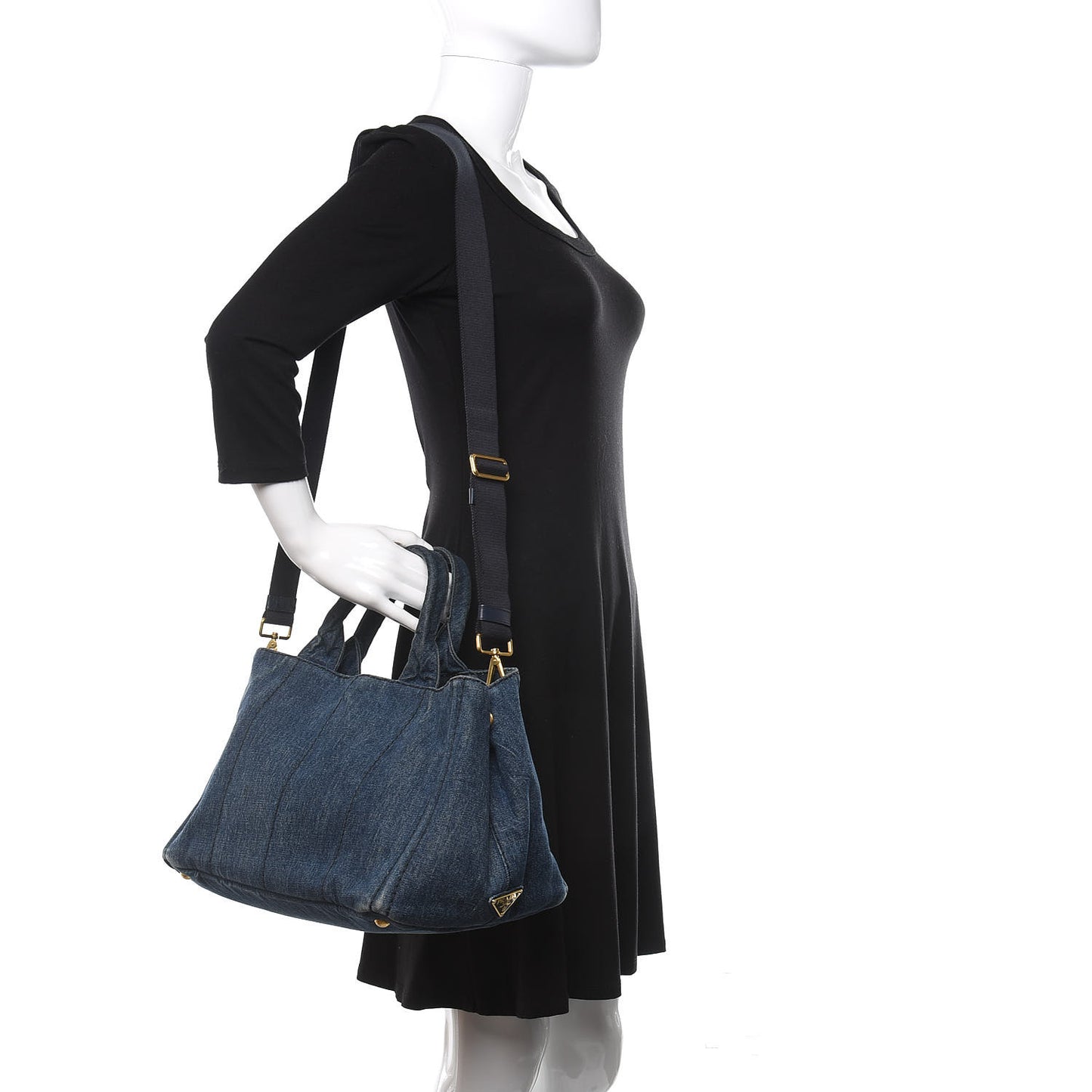 Denim Logo Tote Avio