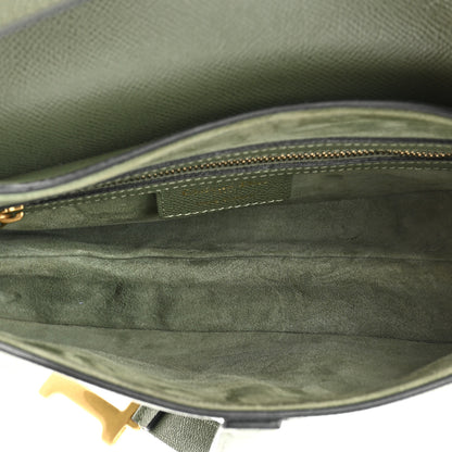 Christian Dior Grained Calfskin Saddle Bag With Strap Sage 5 of 9