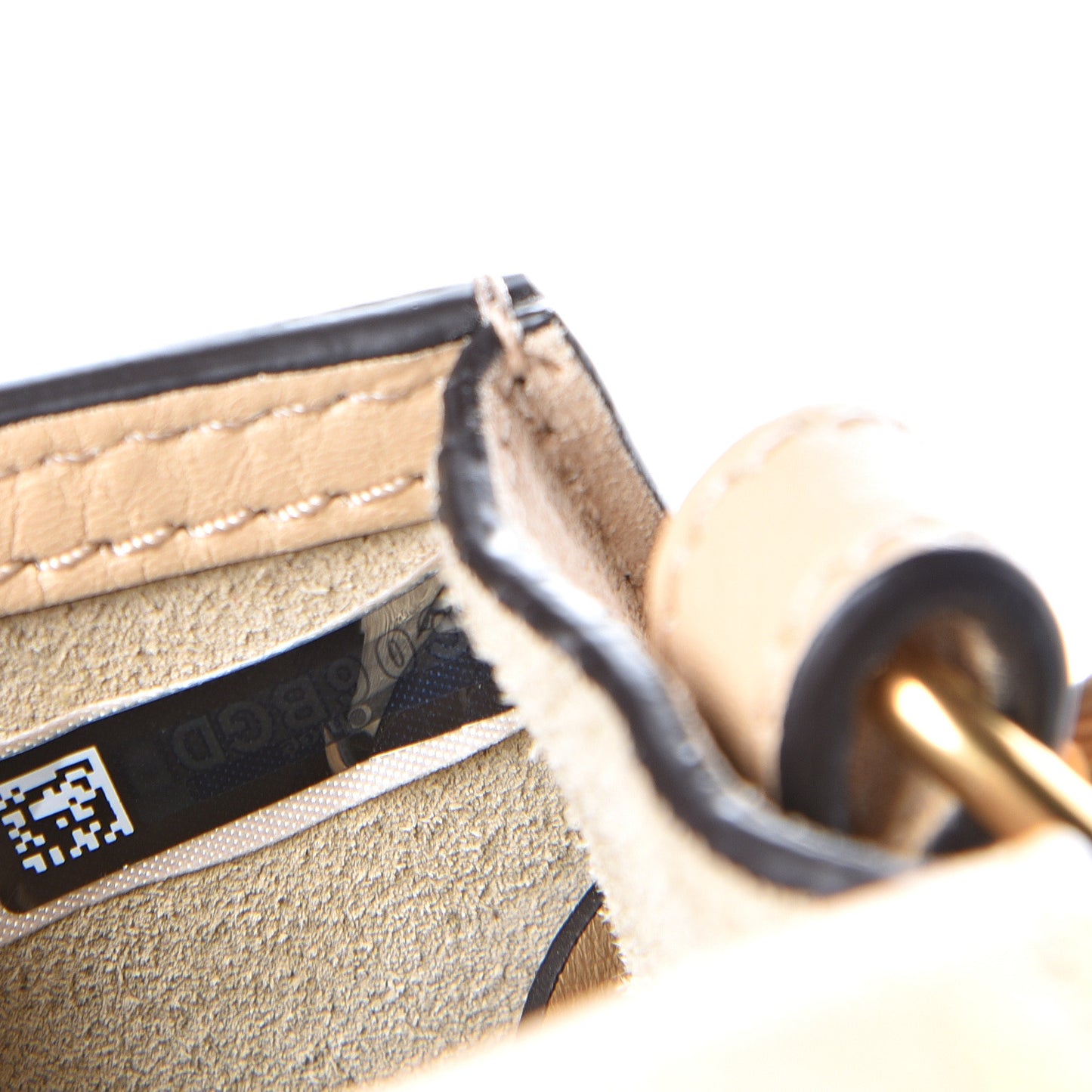 Metallic Calfskin Small Nile Bracelet Bag Gold
