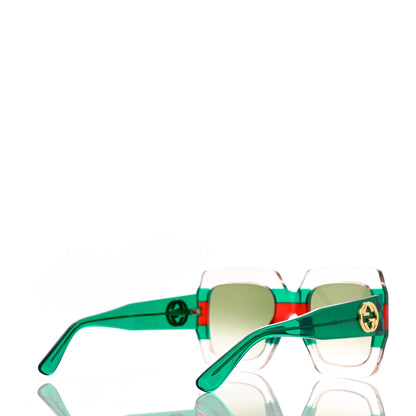 Gucci Square Web Frame GG178S Sunglasses Green Red 4 of 8