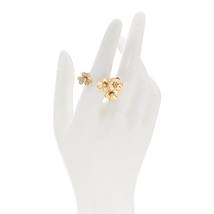 Van Cleef & Arpels 18K Yellow Gold Diamond Frivole Between The Finger Ring 53 6.5 2 of 7