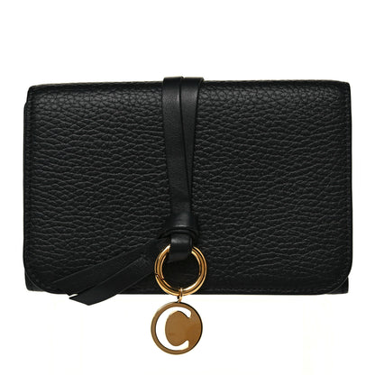 Chloe Grained Calfskin Alphabet Compact Wallet Black 1 of 9