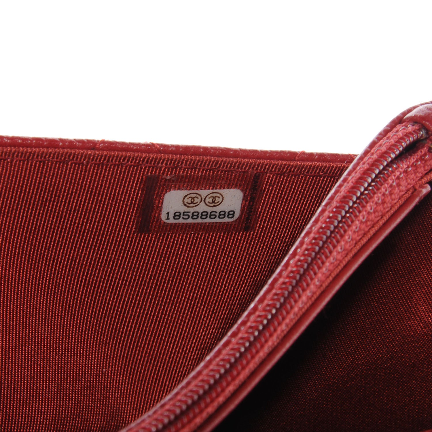 Chanel Caviar Classic Wallet on Chain WOC Red 9 of 10