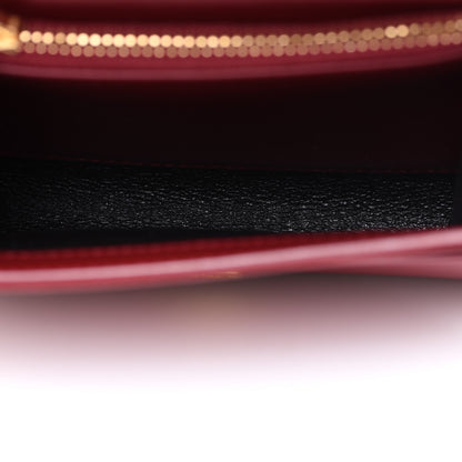Saint Laurent Calfskin Monogram Chain Card Case Rouge Eros 5 of 8
