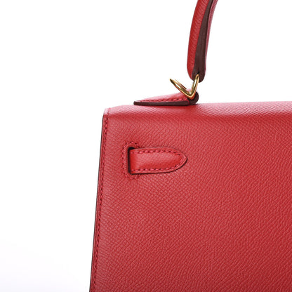 Hermes Epsom Kelly Sellier 25 Rouge Casaque 10 of 31