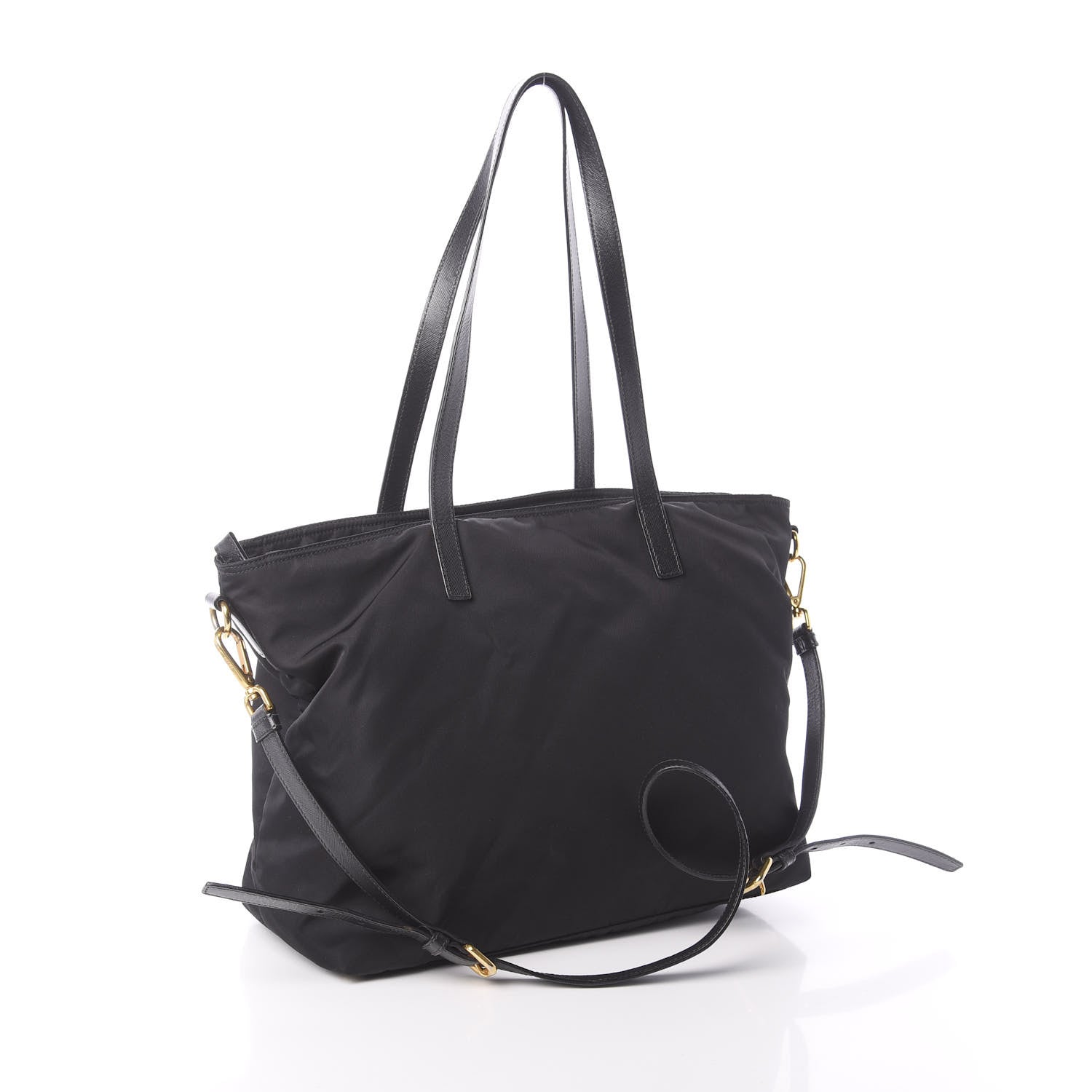 Prada Tessuto Nylon Saffiano Shopping Tote Black 4 of 10