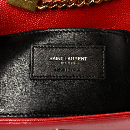 Saint Laurent Grain De Poudre Small Monogram Kate Satchel Red 6 of 11