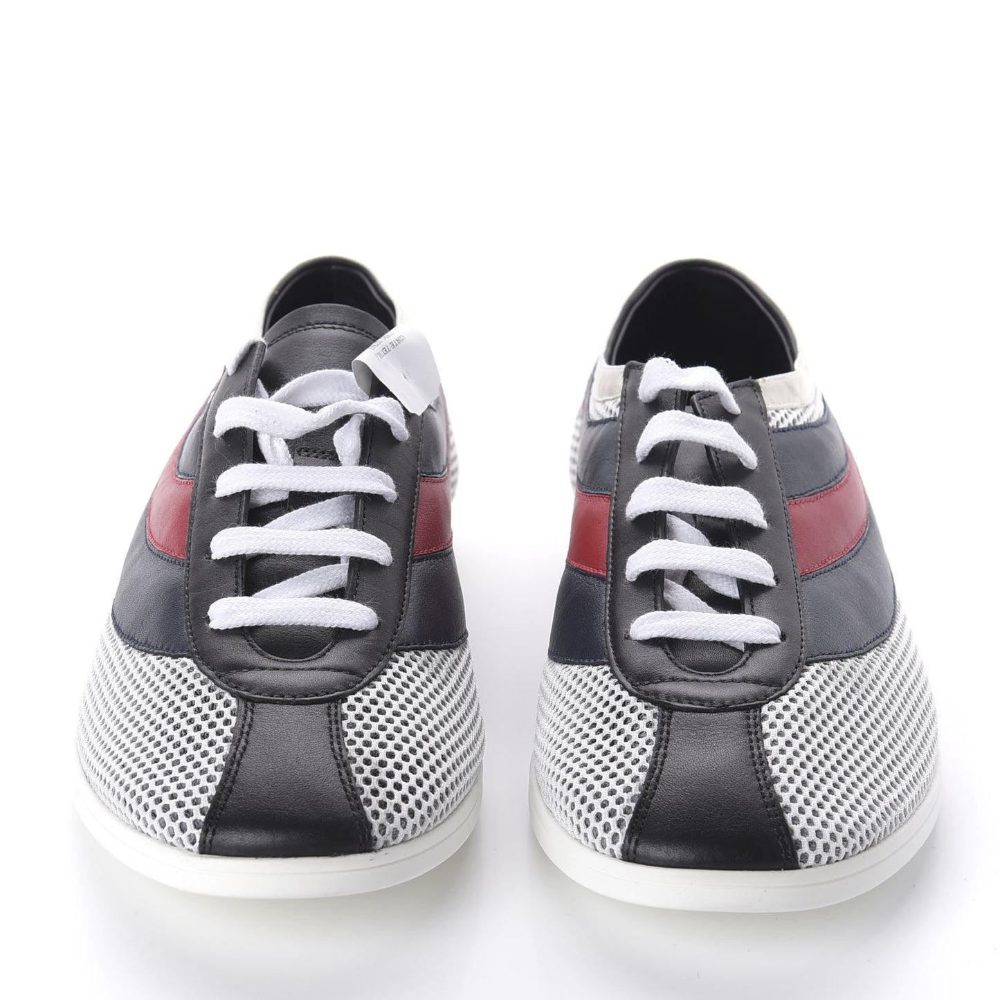 Calfskin Mesh Mens Falacer Sneakers 8 White Blue Red