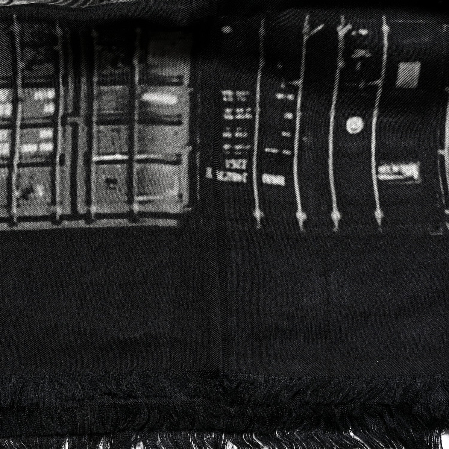 Chanel Silk Shipping Container CC Square Scarf Black Grey 7 of 7