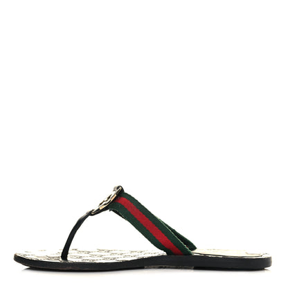 Gucci Nylon Guccissima Web Womens Thong Sandals 35.5 Green Red Black 1 of 8