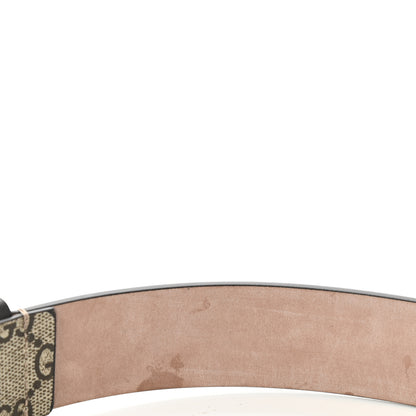 Gucci GG Supreme Monogram Selleria Calfskin Kingsnake 35mm Belt 100 40 Beige Ebony Multicolor Cocoa 7 of 7