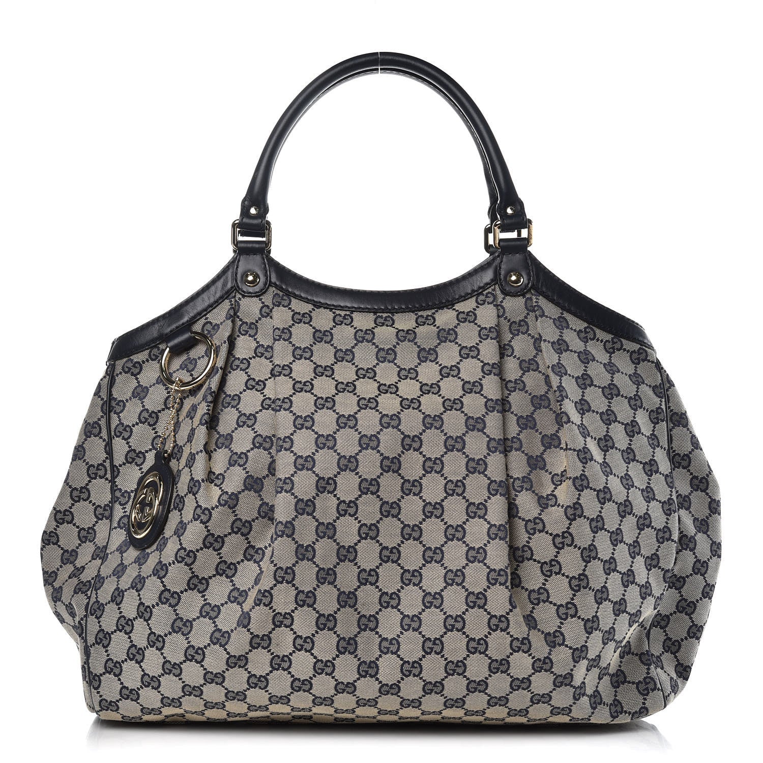 Gucci Monogram Calfskin Large Sukey Tote Beige Blue 1 of 10