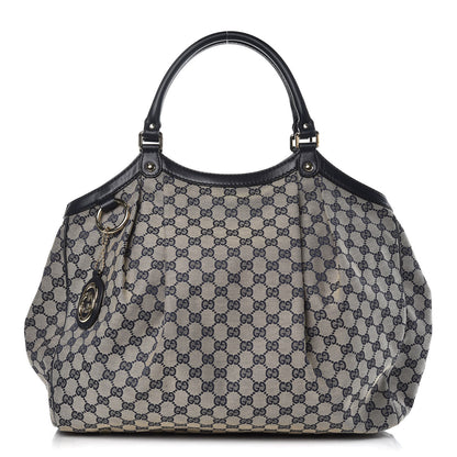 Gucci Monogram Calfskin Large Sukey Tote Beige Blue 1 of 10