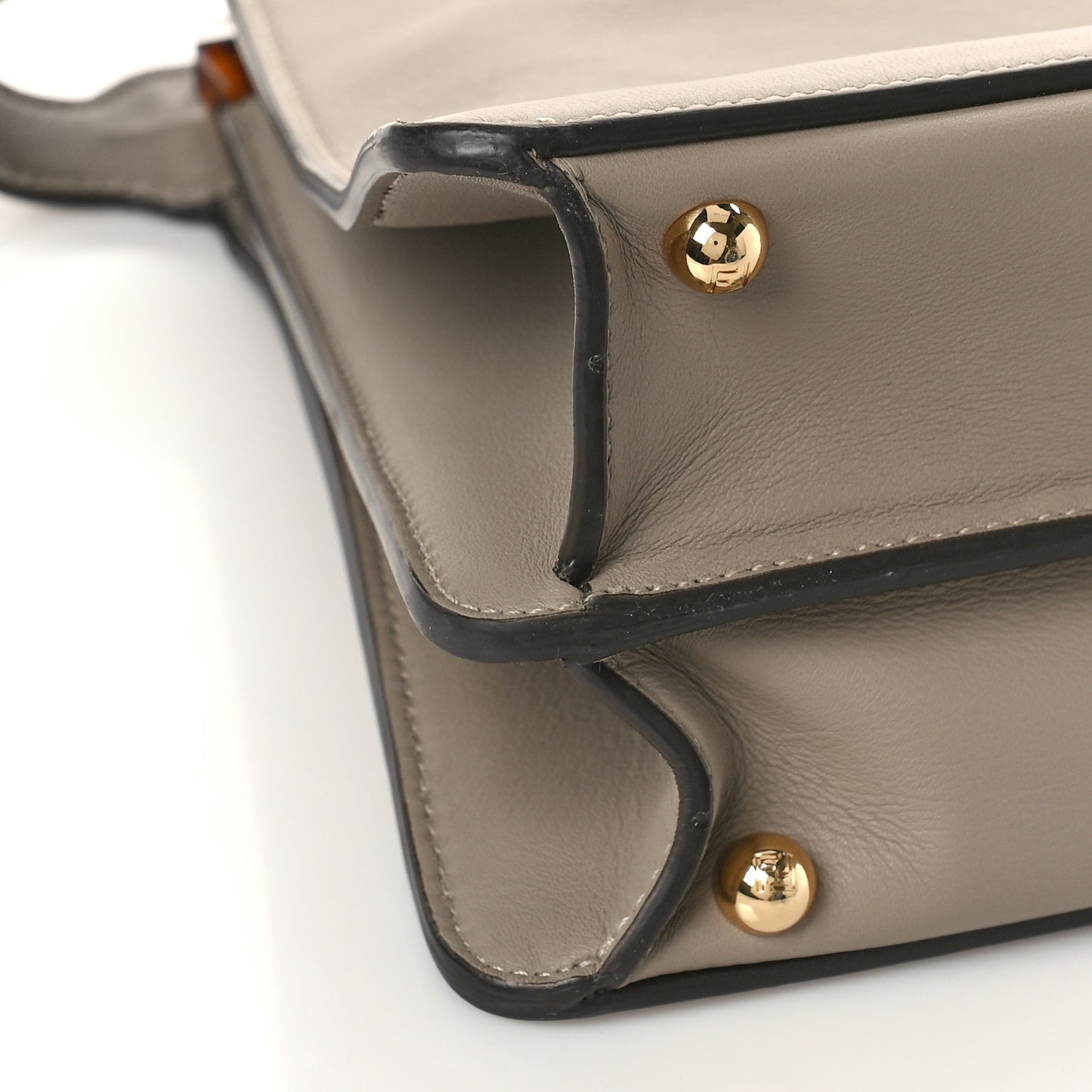 Vitello Seta Shiny Nappa Plexiglass Medium Peekaboo I SEE U Satchel Tortora