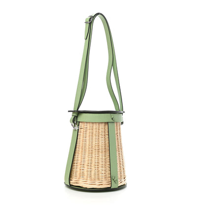 Hermes Swift Wicker Sac Farming Picnic Bag Naturel Vert Criquet 3 of 10