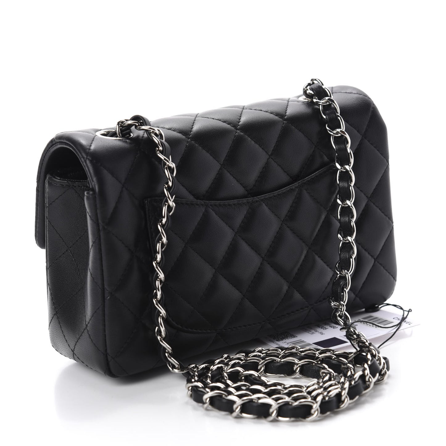 Lambskin Quilted Mini Rectangular Flap Black