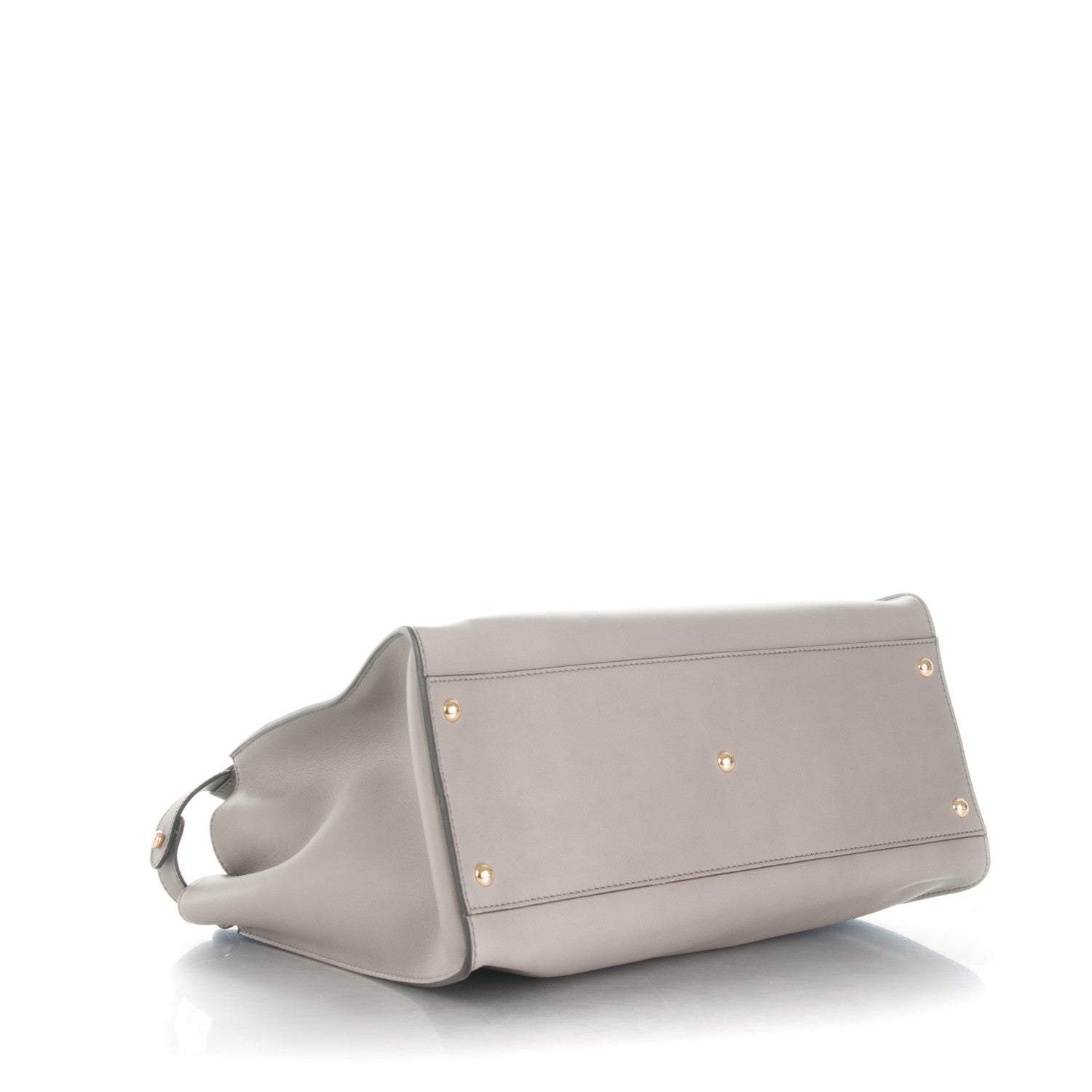 Fendi Vitello Seta Suede Plexiglass Tortoise Large Peekaboo Iconic Satchel Asfalto Marrone 4 of 6