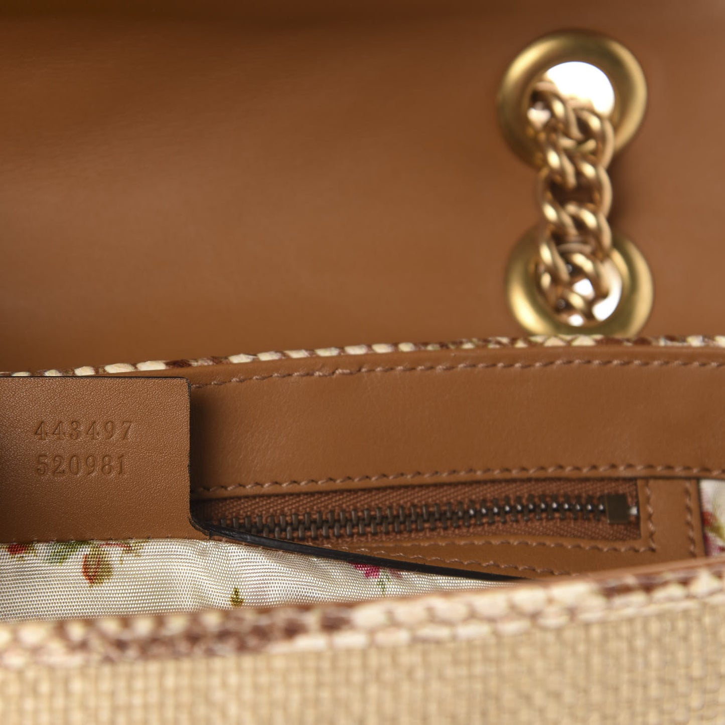 Raffia Elaphe Matelasse Small GG Marmont Shoulder Bag Natural Cream Brown