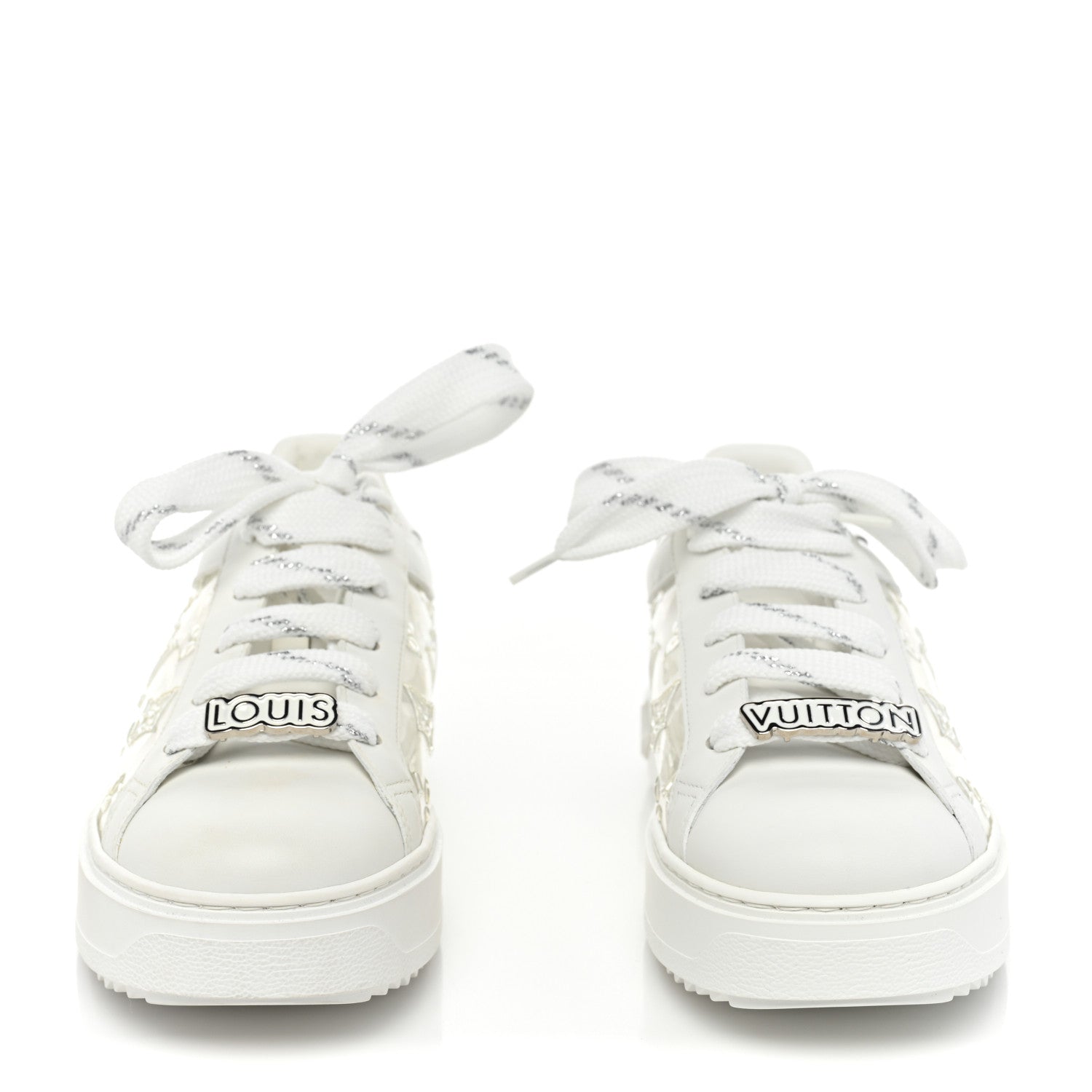 Louis Vuitton Monogram PVC Time Out Sneakers 39 Silver 2 of 9