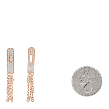 Hermes 18K Rose Gold Diamond Kelly Gavroche Pave Earrings 2 of 5