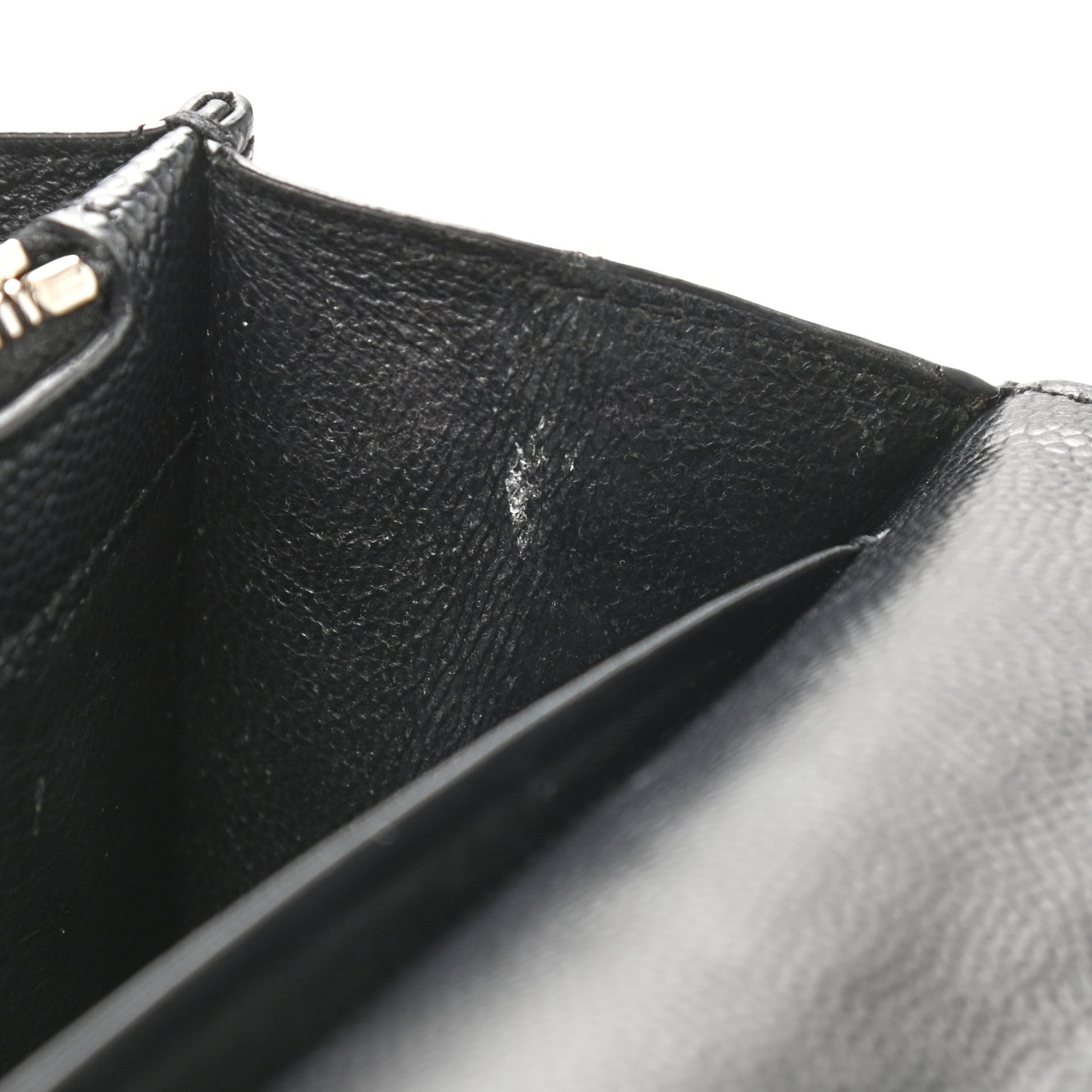 Saint Laurent Grain De Poudre Matelasse Chevron Monogram Chain Wallet Black 7 of 13