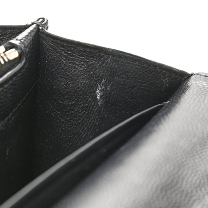 Saint Laurent Grain De Poudre Matelasse Chevron Monogram Chain Wallet Black 7 of 13