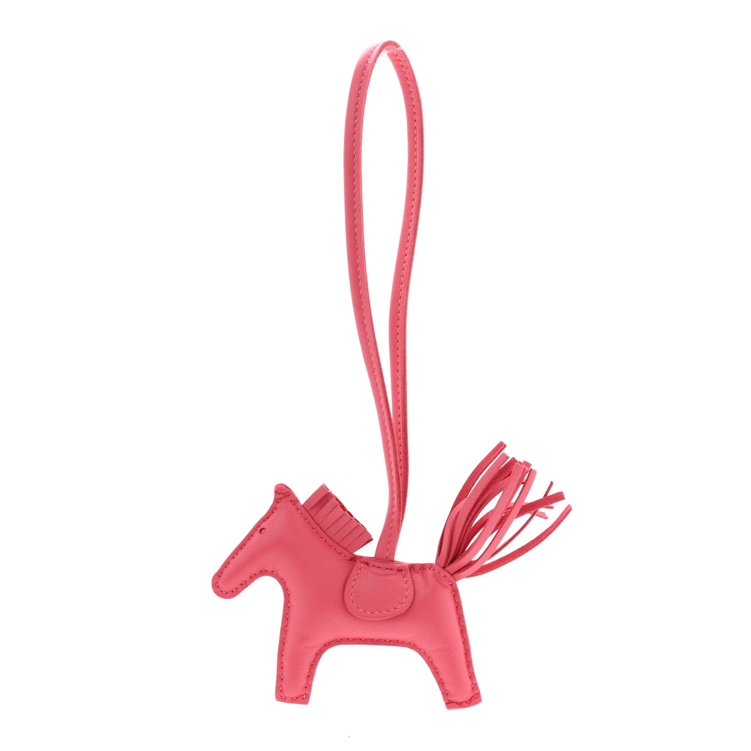 Hermes Milo Lambskin Grigri Rodeo Horse Bag Charm PM Rose Azalee 1 of 5
