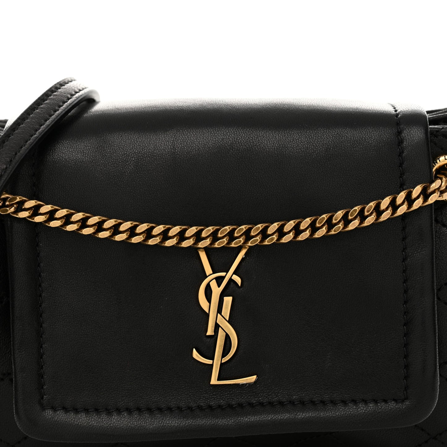 Lambskin Quilted Monogram Mini Nolita Black