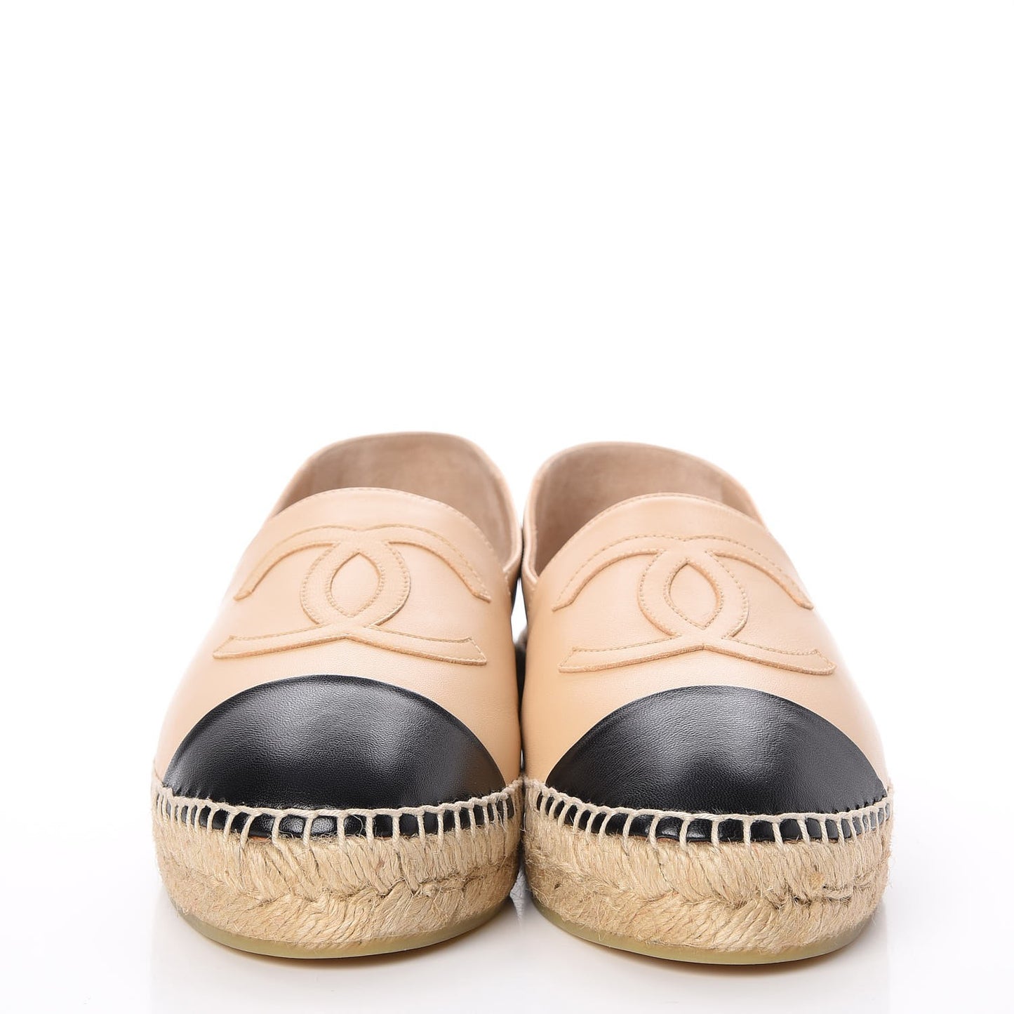 Lambskin CC Espadrilles 38 Beige Black