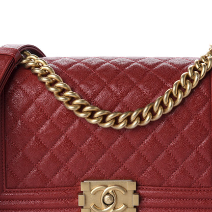 Chanel Caviar Quilted Medium Boy Flap Dark Red 10 of 11