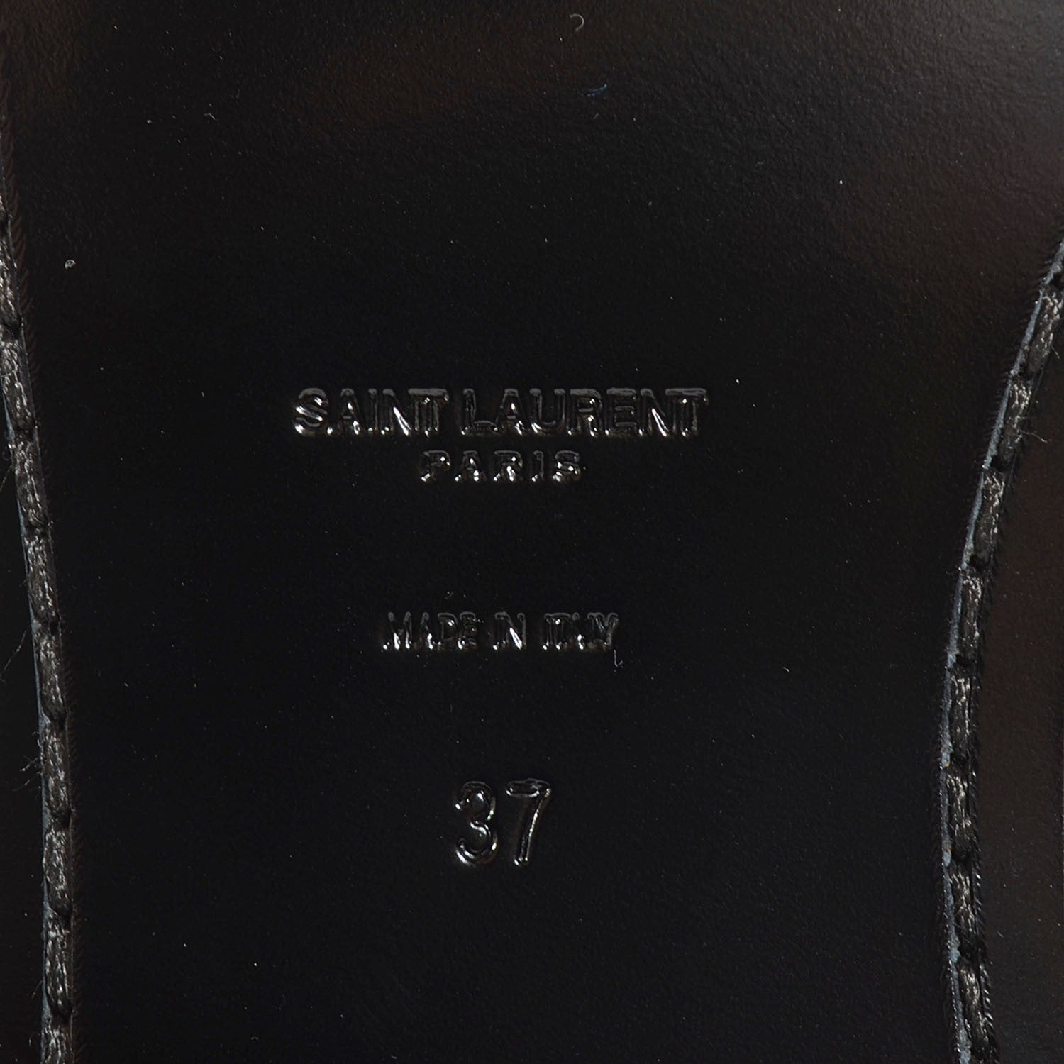 Saint Laurent Smooth Calfskin Studded Strap Ranger Boots 37 Black 6 of 8