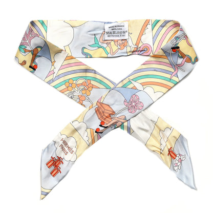 Hermes Silk Carres Volants Twilly Jaune Soufre Ciel Vert Jade 2 of 5